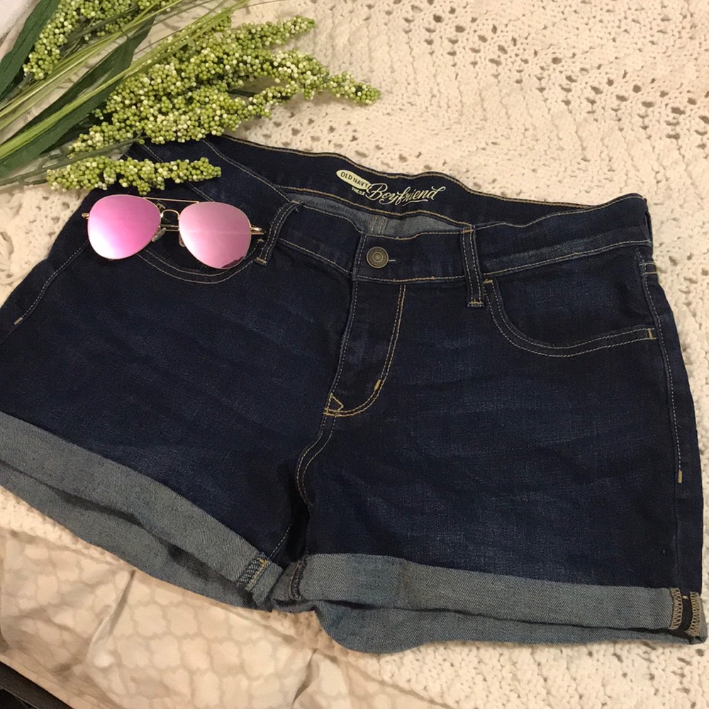 Dark wash jean shorts